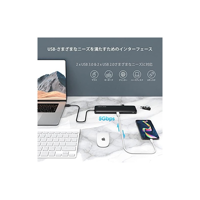 WAVLINK USB-C Hub 12-in-1 Multi-functional Mini Docking Station HDMI 4K
