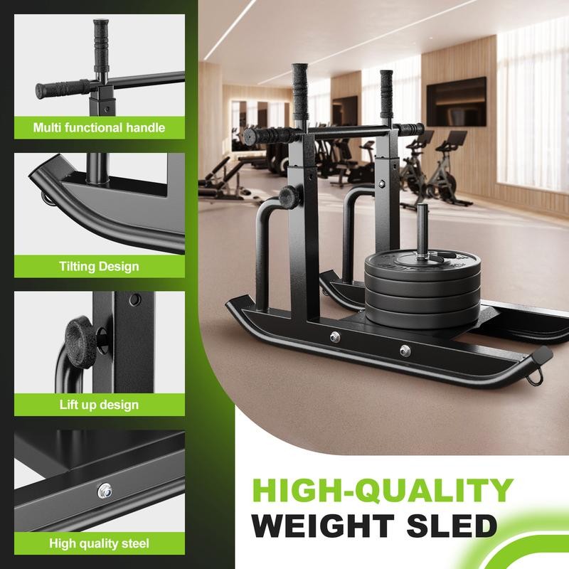 Weight Sled Adjustable Height - Weight Training Pull Sled Gym