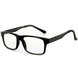 Aloha Eyewear Techno Square Reading Glasses with Metal Temples for Men and Women (Gunmetal +2.50)
