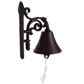 YARNOW 1 Set Cast Iron Wall Hanging Bell Christmas Jingle Bells Welcome Ship Bell Hand Shaking Doorbell Wall Mounted Dinner Bell Metal Wall Art Decoration for Indoor Outdoor Garden Home
