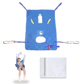 EZ Assisitve Comfort Fully Body Sling with Low Back,Patient Lift Sling for Toileting,Safety Working Load 500 lbs (Large)