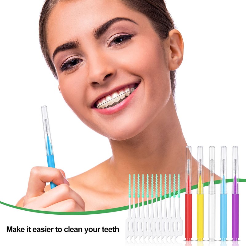 Zopeal 250 Pcs Interdental Brush for Braces Disposable Braces Flossers