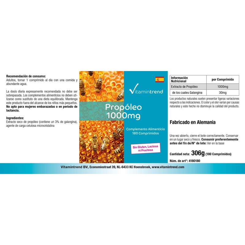 Propolis 1000 mg – 180 Tablets 6 Month Supply High