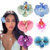 6 PCS Flower Hair Clips Hawaiian Artificial Orchid Hair Clip