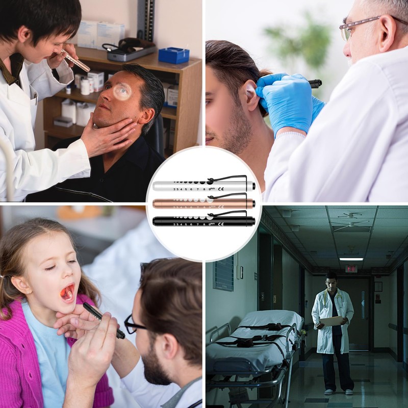 RISEMART 3packs Pen Lights for Nurses, Reusable Medical Pen Light