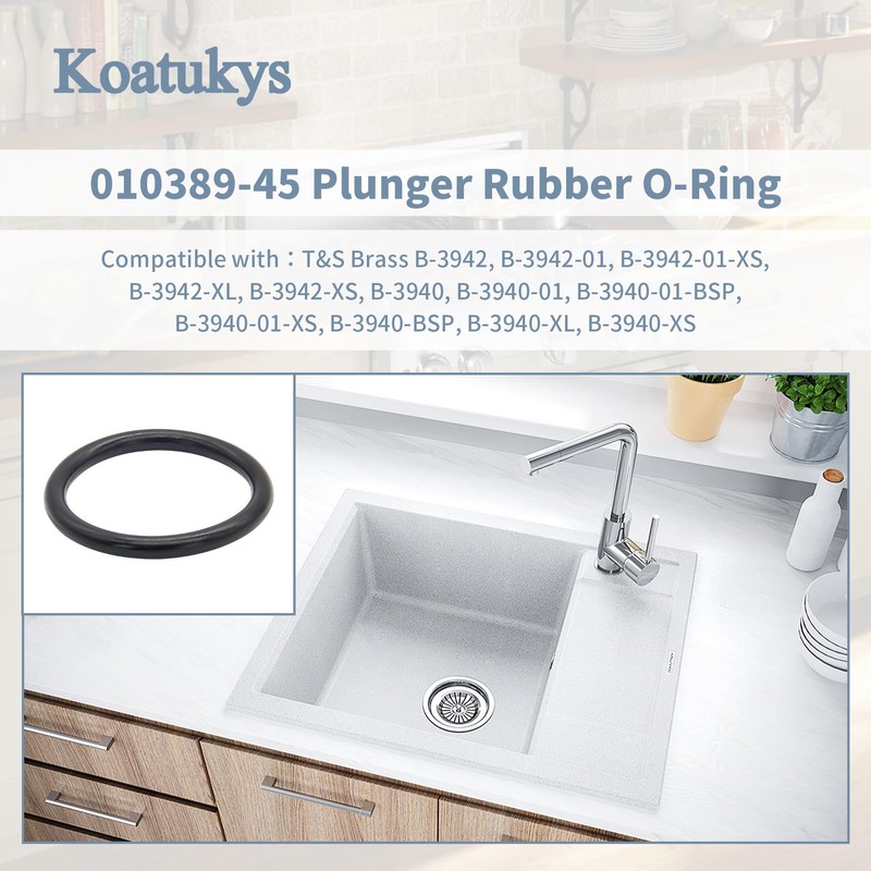 Koatukys 010389-45 Plunger Rubber O-Ring for Waste Drain Valve Compatible