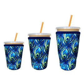 Koverz 3-Pack Iced Coffee Sleeve SET OF 3 - Peacock