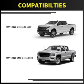 3 inch Rear Lift Blocks Compatible with Chevy Silverado 1500 Sierra 1500, 3" Rear Leveling Kit for 1999-2023 Silverado 1500 Sierra 1500 with Extended Square U-Bolts