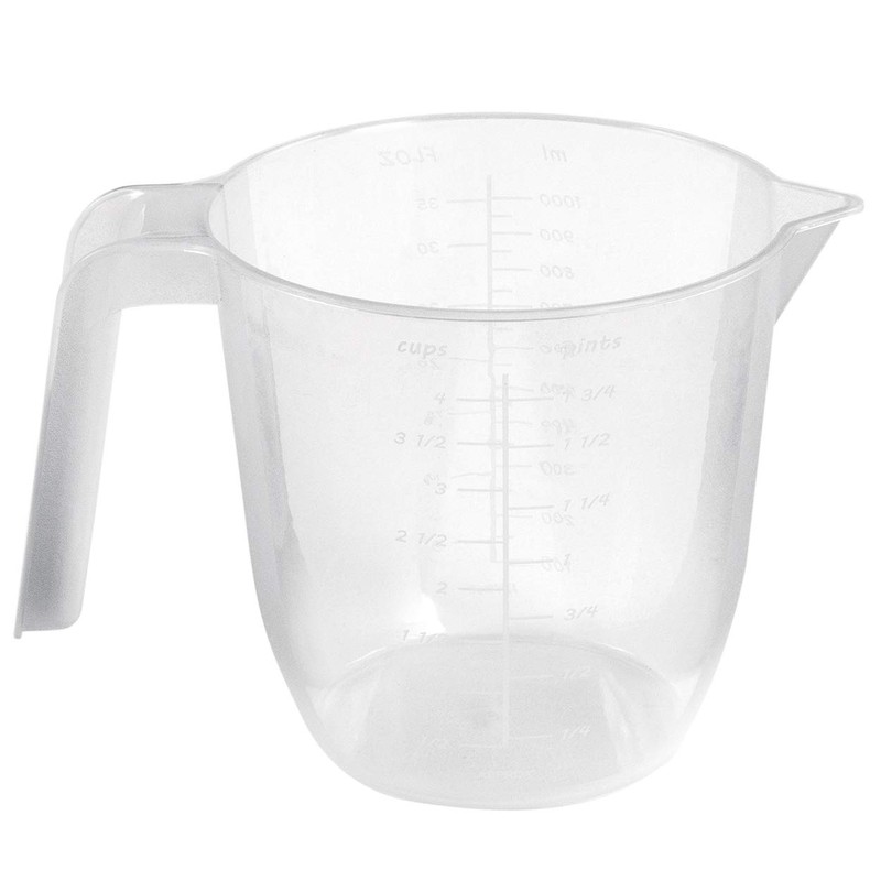 Wham 1Lt Clear Plastic Reusable Measuring Jug (Set of 4)