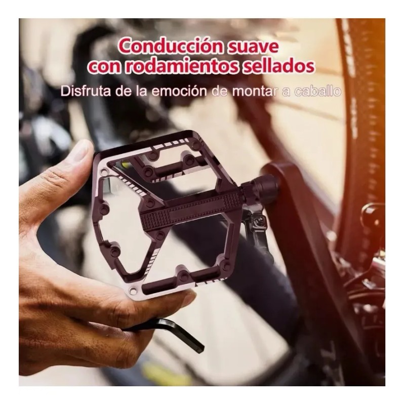 Pedal De Bicicleta Mtb Para Montaña Antideslizante Aluminio Negro