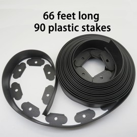 Landscape Edging,Flower Bed Edging no dig,Lawn Edging Garden Edging Border (60feet-Black)