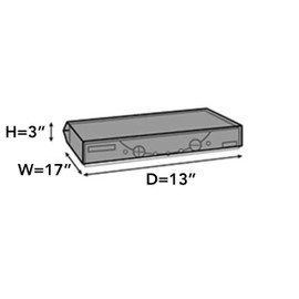 Covermates Outdoor Cable Box Full Cover - Water Resistant Polyester, Double Stitched Seams, Touch Fastener Closure, TV Covers, Full 17W x 13D x 3H, Charcoal