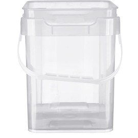 House Naturals 1 Gallon Clear Food Grade BPA free bucket with lid, Made in USA - Pack of 5
