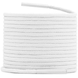 WEGOODZF Thin Cotton Waxed Shoelaces: 2MM 80CM Long White Round Wax Men Dress Shoe Laces 2 Pairs