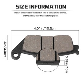 Yerbay Front Brake Pads for Honda VT750 VT750C VT750C2 Shadow 1997-2016/ VT750DC Shadow 2001-2004 2007-2009 / VT 750 S 2010-2012