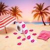500 pegatinas de labios bronceadores, calcomanía autoadhesivo perforado rosado, estampado