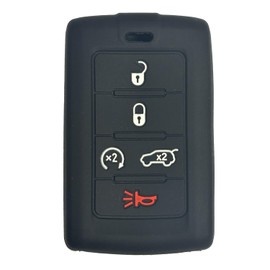 Key Fob Cover Wagoneer Cherokee: 5 Buttons Key Case Cover Fit for Jeep Grand Cherokee Grand Wagoneer Cherokee L 2021 2022 2023 2024 M3NWXF0B1 68469565 68377534 68469565AA Black Remote Protector