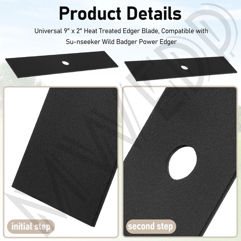 2 Pack Universal 9" x 2" （1/2 Hole） Edger Blade