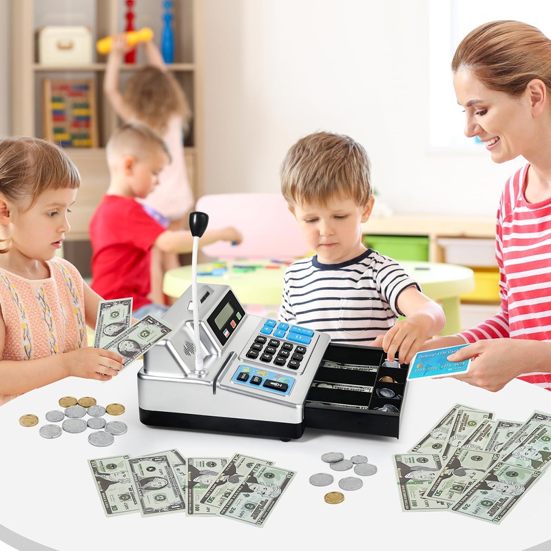 Calculator Cash Register - 103 Pcs Toy Cash Register, Store