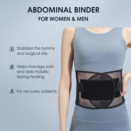 COMFYTHERA Umbilical Hernia Belt, Elastic Abdominal Binder Lower Waist Support Belt, Post Surgery Postpartum Belly Band Belly Wrap Hernia Belt Stomach Compression Wrap for Men and Women (XX-Large)