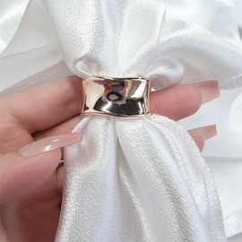 Dainty Oblate Silk Scarf Ring Brooch for Women Minimalist Geometric Shawl Scarves Buckle Wrap Clasp Clip Rings Brooches Fashion Dress Accessories Jewelry (Rose Gold)