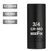 1/2" Drive Deep Impact Socket, 3/4 Inch SAE Socket, CR-MO