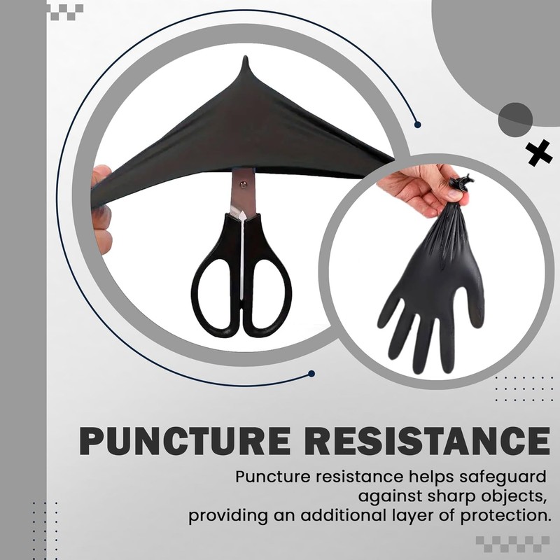 K-MART Black Nitrile Multi-Purpose Disposable Gloves, Powder Free, Disposable, Extra