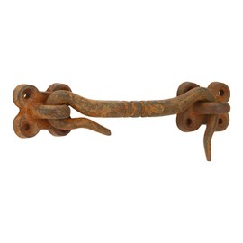 A29 Cabin Hook, 4 Inches Iron Eye Latches Cabin Door Gate Latches, Window Sash Catch Hook Lock, Rust Finish