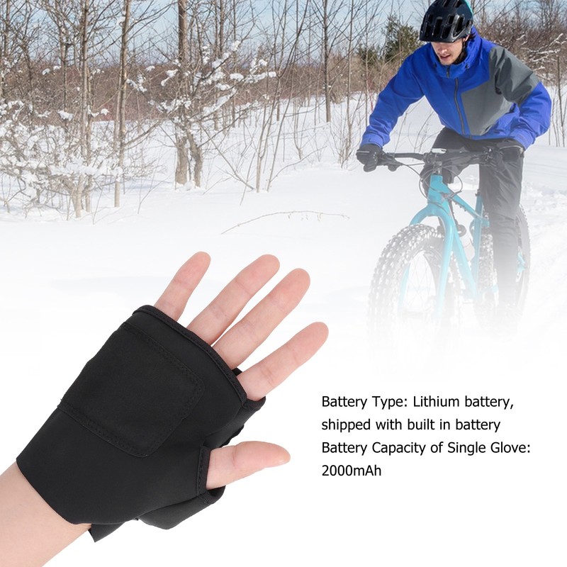 One Pair Heated Fingerless Gloves Polyurethane Fiber USB Non Slip