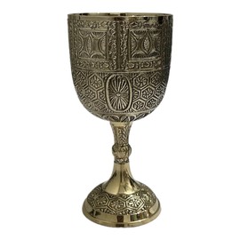 1pc Gold Chalice Cup Arthur King Brass Goblet Viking Drinking Wine Goblet Comunioun Mediveal Inspired Cup
