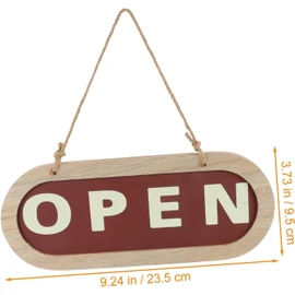 WEZCHUGHAOL Shop Listing Wood Decor Dual Side Plate Wooden Door Sign Open and Closed Sign for Business Door Sign Hanging Ornament Sign Pendant Welcome Door Plate Pendant Panel
