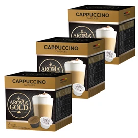 AROMA GOLD Cappuccino Coffee Pods 187G, 48 Capsules– Coffeee Capsules Dolce Gusto Compatible Flavoured Coffee Pods for Nespresso Machines Barista-Approved, Mild & Harmonious Taste Perfect