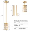 Modern Crystal Pendant Light Fixture 2-Pack Gold Finish Hanging Lighting