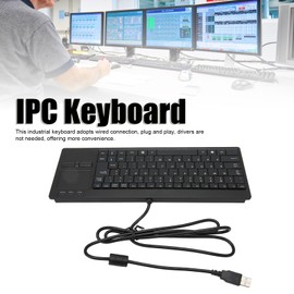 Industrial Keyboard with Touchpad, Wired Connection, X Scissor Foot, Plug and Play, Suitable for Industry Control (USB Interface with HUB Function)