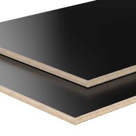 Black Melamine Coated Multiplex Board, Cut to Size, Lengths of up to 200 cm, Plywood Sheets, black