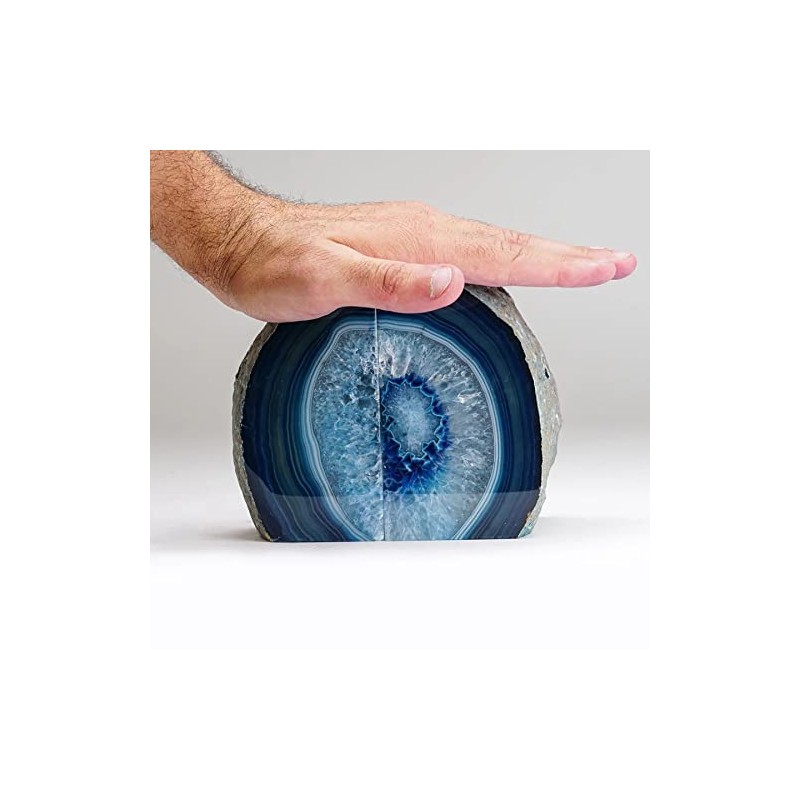 (1.4-1.8kg, Blue) - Decorative Bookends Agate Book Holder for Office