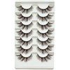 Vivis Brown False Eyelashes Cat Eye 3D Mink, 7 Pairs,