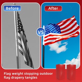 FALHBBA 6 Pack Flag Weights for Winds Flag Magnets Weights Plastic Covered Magnetic American Flag Weights Suitable for Outdoor Banner and Garden Flags