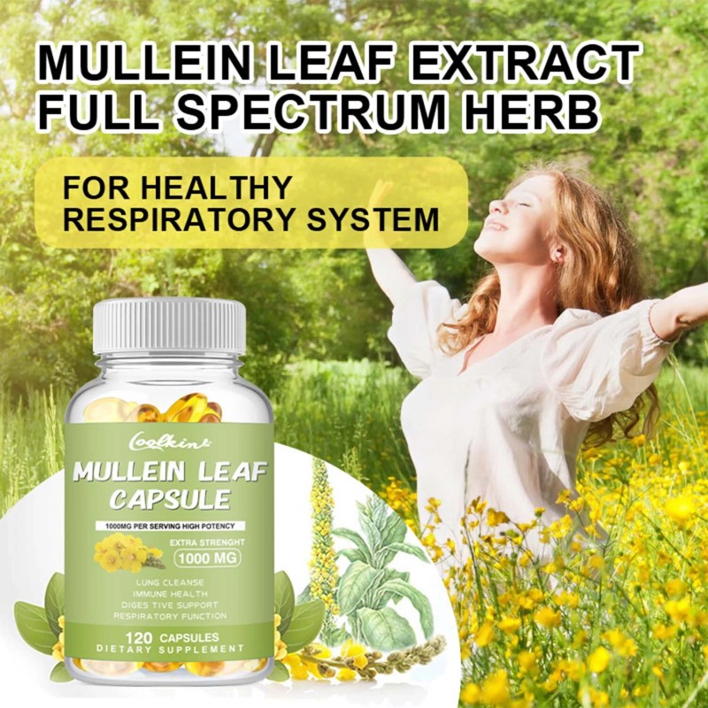 coolkin Mullein Leaf 1000mg - Support Lung Cleanse & Detox,