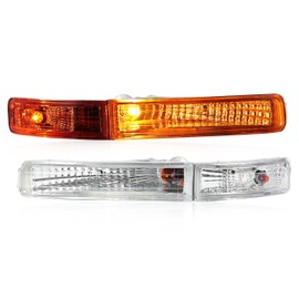 KUAFU Front Bumper Turn Signal Light Compatible with 1995-1997 Lexus LS400 Fog Lamps Bumper Turn Signal Assembly Halogen Clear Lens Left & Right