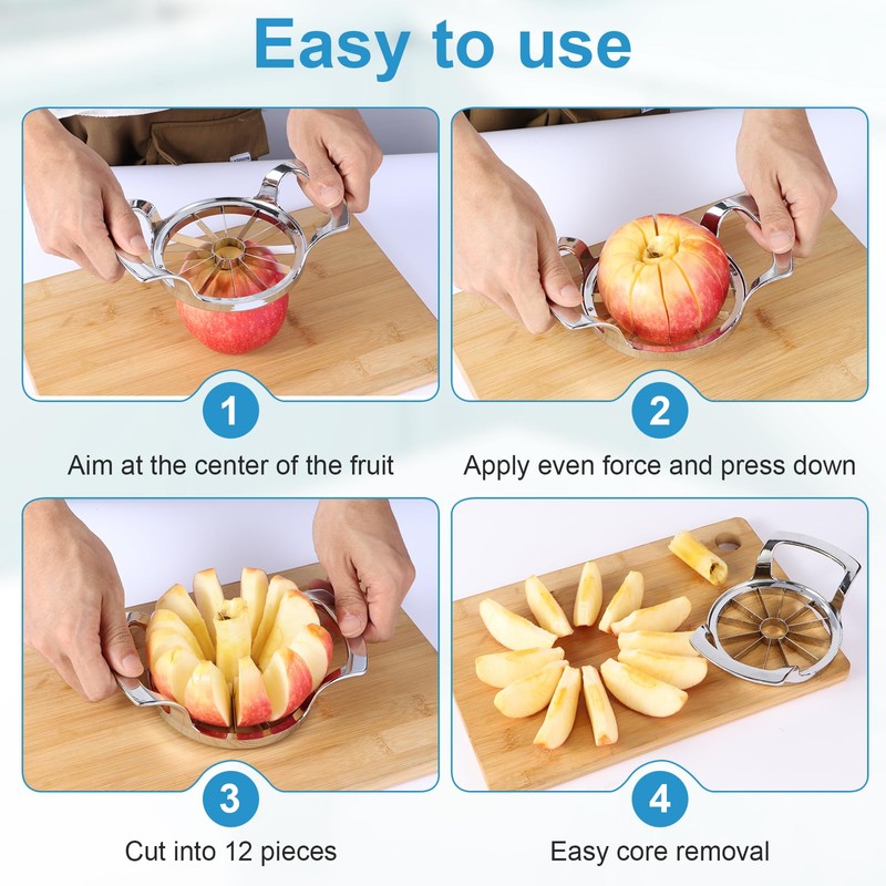 Apple Slicer and Corer 12 Stainless Steel Blades Zinc Alloy