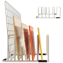 PAJWITHL cookie sheet organizer for cabinet for Cutting Boards Baking Sheets, Cookie Pans, Cooling Small Racks Storage Stand and Bakeware,Kitchen Cabinet Countertop Organizer(White,1-Pack)