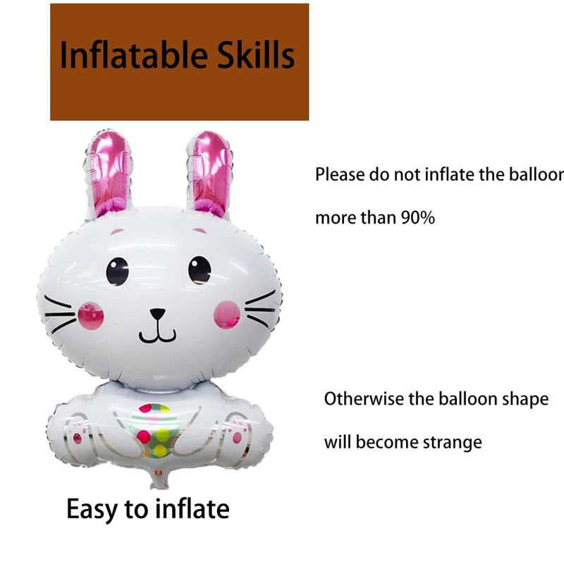 HADCKJA Bunny Balloons Easter Balloons Hugging Rabbit Easter Foil Balloons