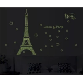 DaraBaby Vinil Decorativo Torre Eifel París Florecente Sala Estancia
