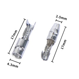 CHARYZA Giboshi Terminals, Set of 400, Crimp Terminals, Connection Terminals, Bullet Connectors, Insulation Sleeve, Cover, Silver Male/Female Set, 2 Types, Wire Connection, Car Navigation, Universal