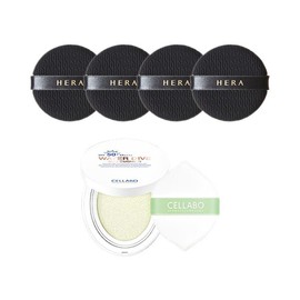 Hera Black Cushion Puff 4 + Cellabo Sun Cushion Season 2 23g / 헤라 블랙쿠션 퍼프 4매 + 셀라보 선쿠션 시즌2 23g
