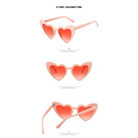 4PCS Heart Shape Glasses, Love Heart Sunglasses Colorful Funky Party Eyewear Favors