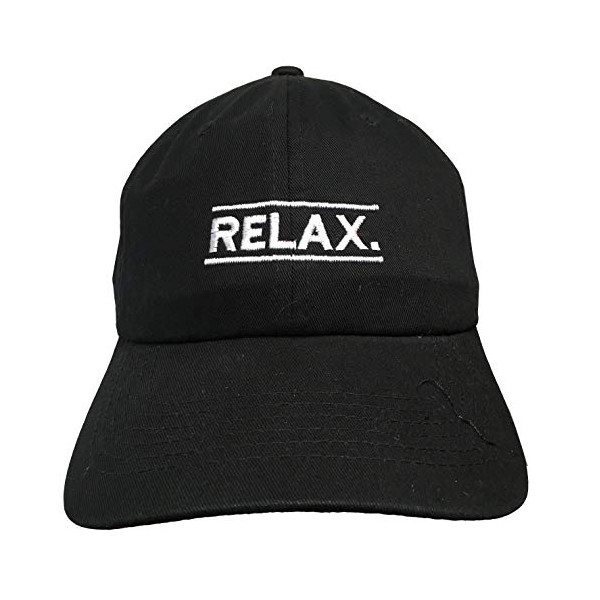 Relax - Black Embroidered Ball Cap