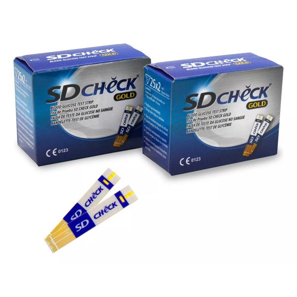 SD-CHECK Tiras Reactivas Para Glucometro Sd Check Caja Con 50 Piezas