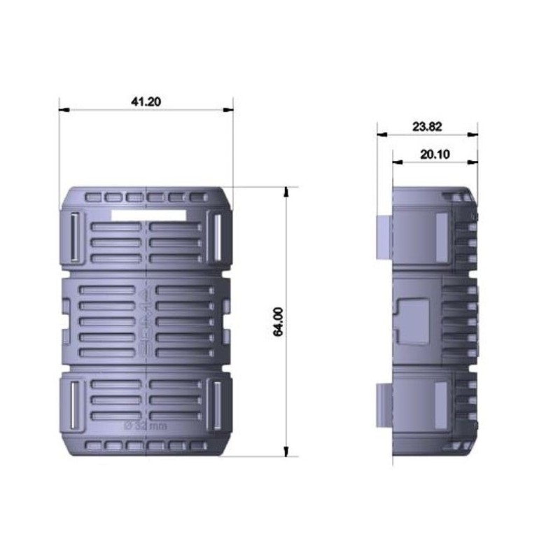 Corrugated Pipe Connector M32 - Sleeve Black, 4 Half Shells